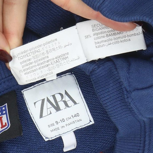 ZARA Boys Blue New York Giants Pullover Sweatshirt 9-10 Years Crew Neck