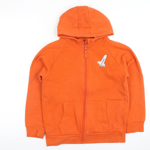Mountain Warehouse Boys Orange Full Zip Hoodie - 11-12 Years Cotton Blend