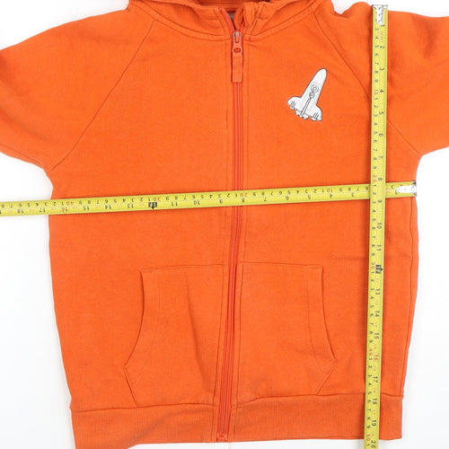 Mountain Warehouse Boys Orange Full Zip Hoodie - 11-12 Years Cotton Blend