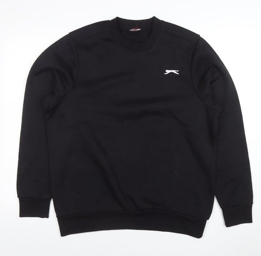 Slazenger Mens Black Crew Neck Pullover Sweatshirt Size M