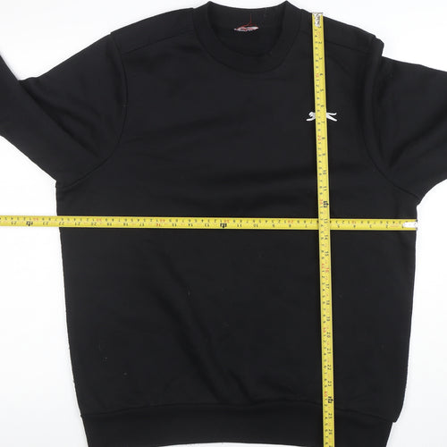 Slazenger Mens Black Crew Neck Pullover Sweatshirt Size M