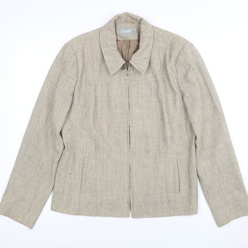Wallis Womens Beige Linen Blend Tailored Suit Jacket Size 14