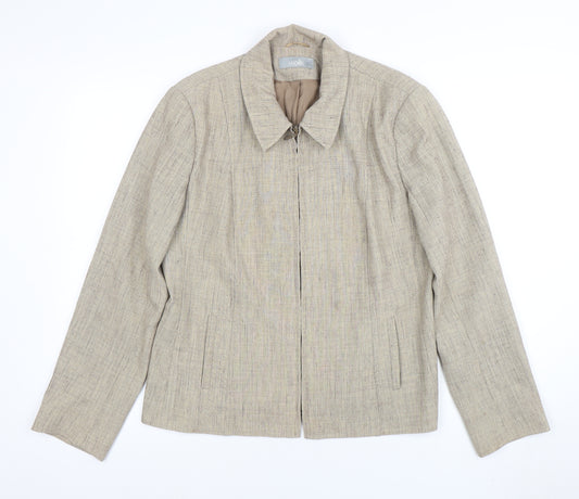 Wallis Womens Beige Linen Blend Tailored Suit Jacket Size 14