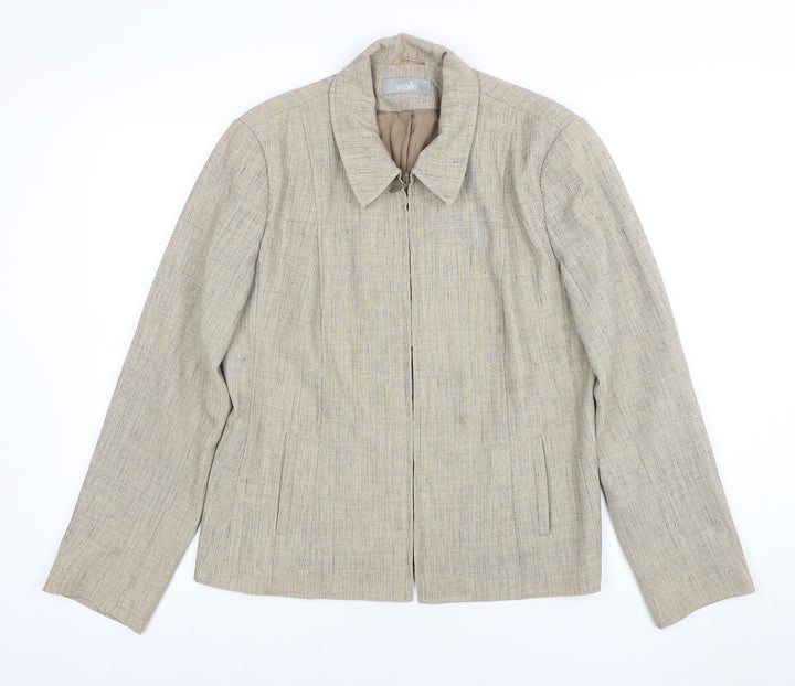 Wallis Womens Beige Linen Blend Tailored Suit Jacket Size 14