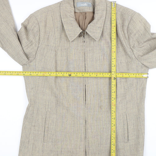 Wallis Womens Beige Linen Blend Tailored Suit Jacket Size 14