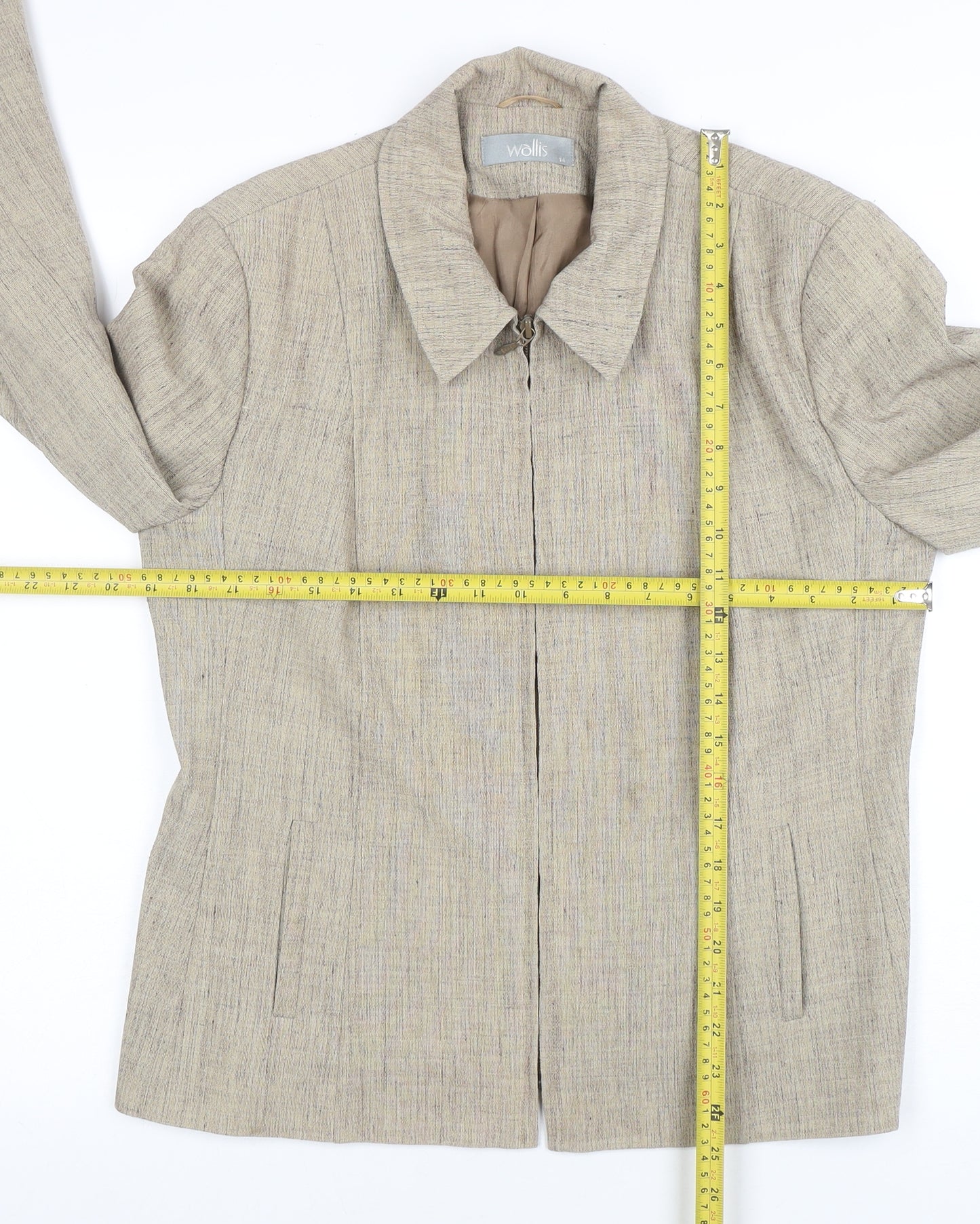 Wallis Womens Beige Linen Blend Tailored Suit Jacket Size 14