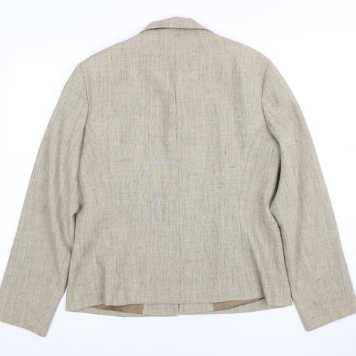 Wallis Womens Beige Linen Blend Tailored Suit Jacket Size 14