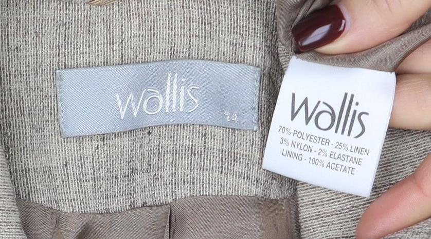 Wallis Womens Beige Linen Blend Tailored Suit Jacket Size 14