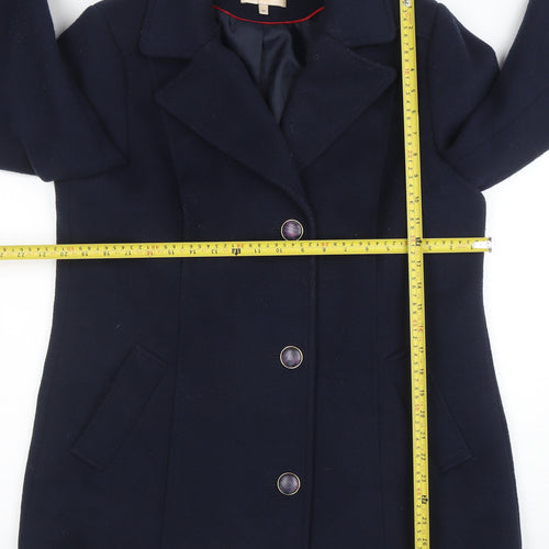 Classic Women’s Navy Blue Wool Blend Pea Coat Size 16