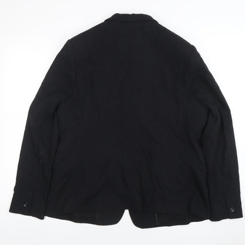 Next Women Black Quilted Single-Breasted Blazer UK 18 Tailored Lined