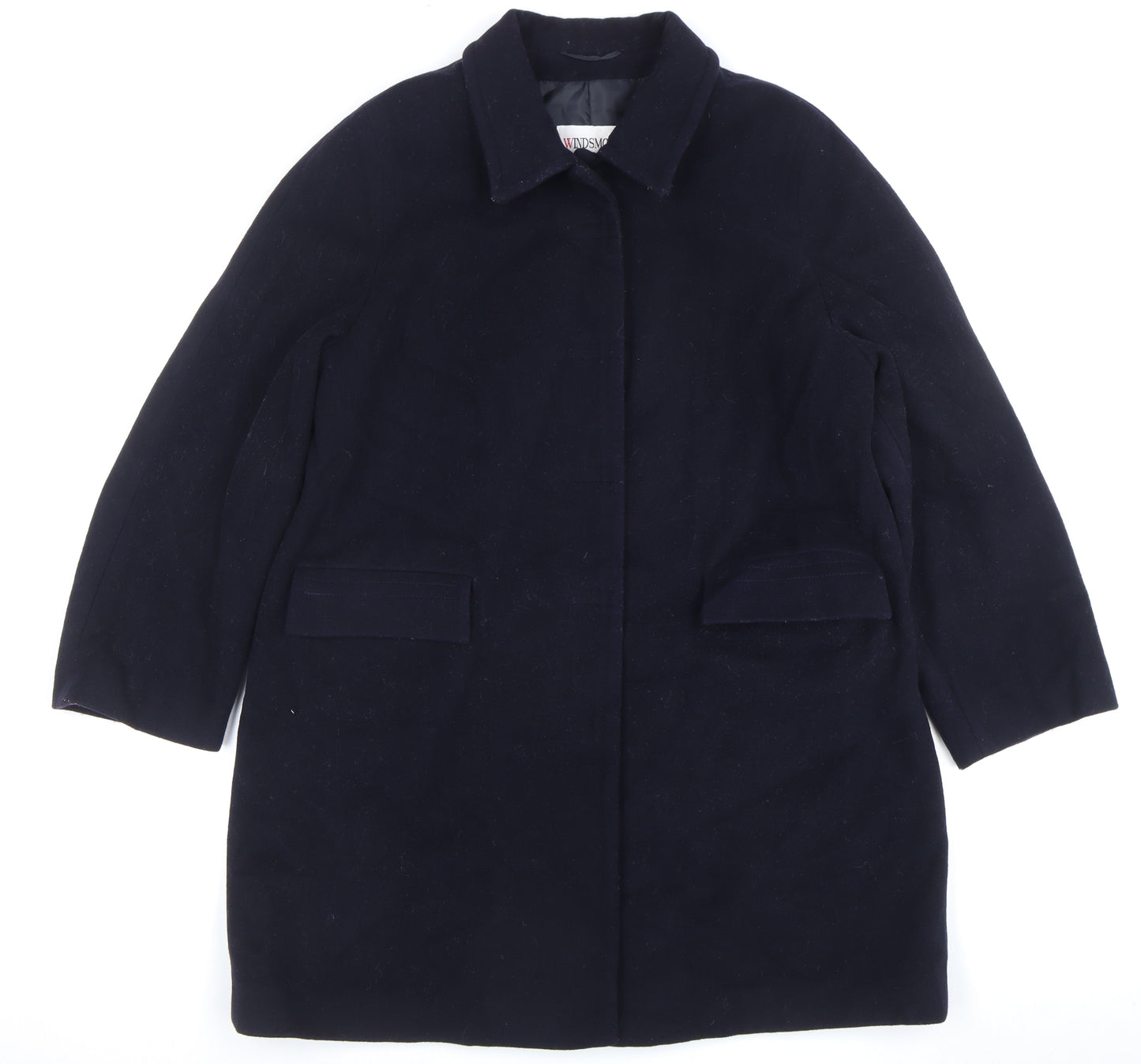 Windsmoor Women's Black Wool Cashmere Long Overcoat Size 14