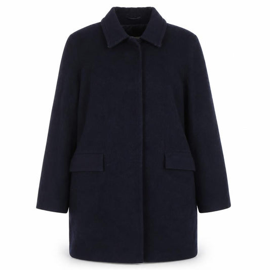 Front view of Windsmoor Women's Black Wool Cashmere Long Overcoat, size 14