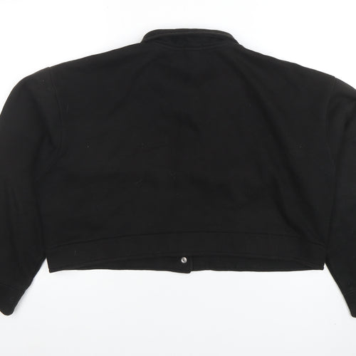 Boohoo Women's Black Cropped Basic Jacket Size 16