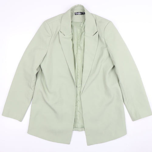 Missguided Women's Sage Green Blazer UK 12 Regular Fit Long Sleeve