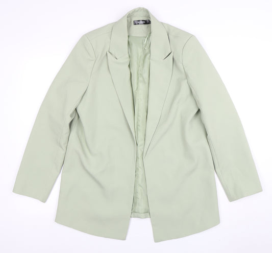 Missguided Women's Sage Green Blazer UK 12 Regular Fit Long Sleeve