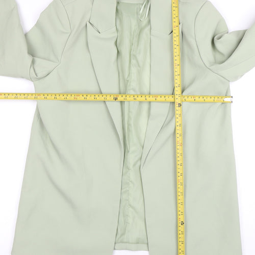 Missguided Women's Sage Green Blazer UK 12 Regular Fit Long Sleeve