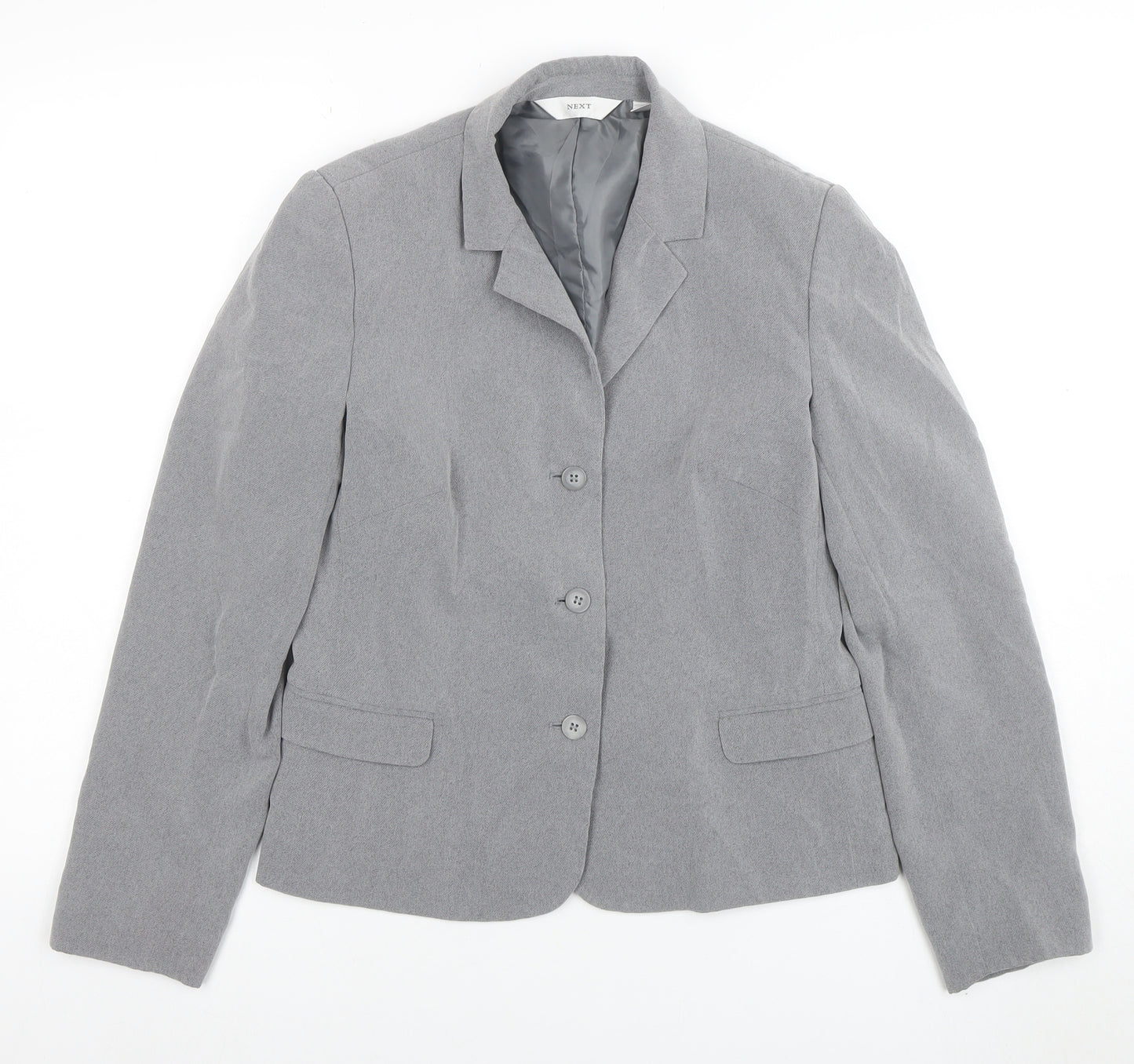 Next Womens Grey Size 10 Classic Blazer Jacket Single Breasted