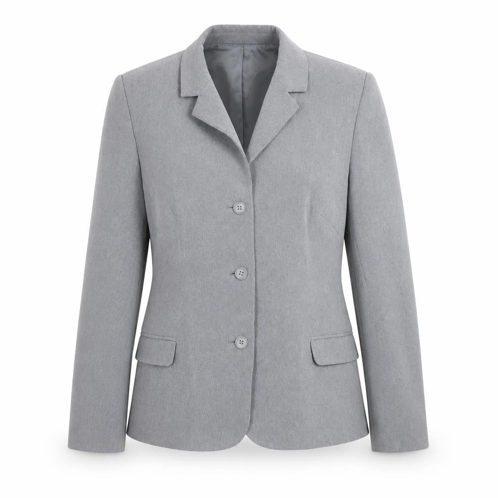 Front view of Next women’s grey, size UK 10, classic blazer jacket single breasted