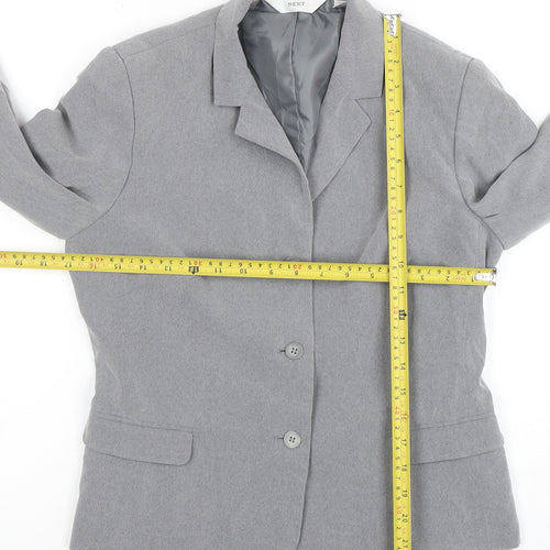 Next Womens Grey Size 10 Classic Blazer Jacket Single Breasted