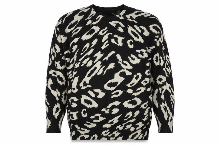 Wallis Women's Black Animal Print Cotton Jumper Size S