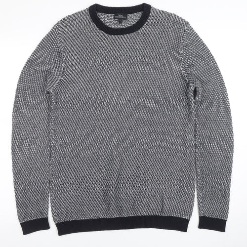 Next Men's Grey Cotton Knit Crew Neck Jumper Size M