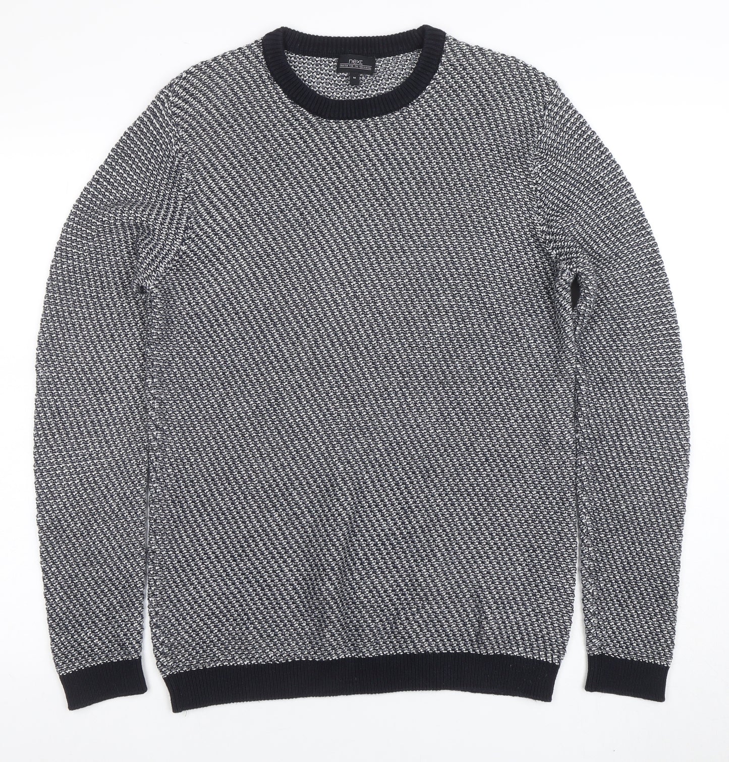 Next Men's Grey Cotton Knit Crew Neck Jumper Size M