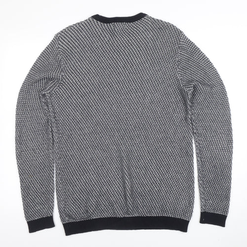 Next Men's Grey Cotton Knit Crew Neck Jumper Size M