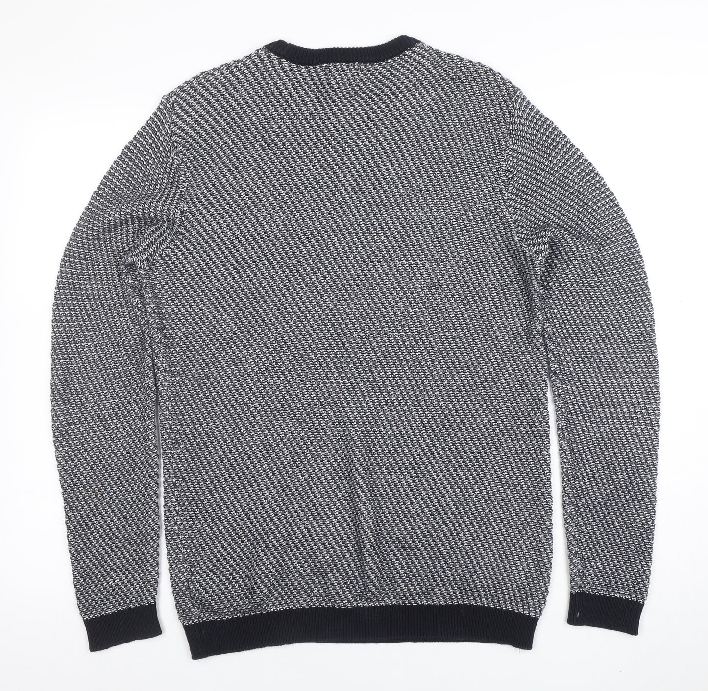 Next Men's Grey Cotton Knit Crew Neck Jumper Size M