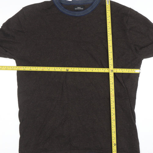 Next Men's Brown Cotton Blend Crew Neck Pullover Jumper Size L
