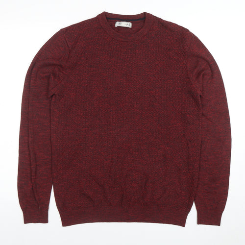 Next Men's Red Crew Neck Cotton Knit Jumper Size M