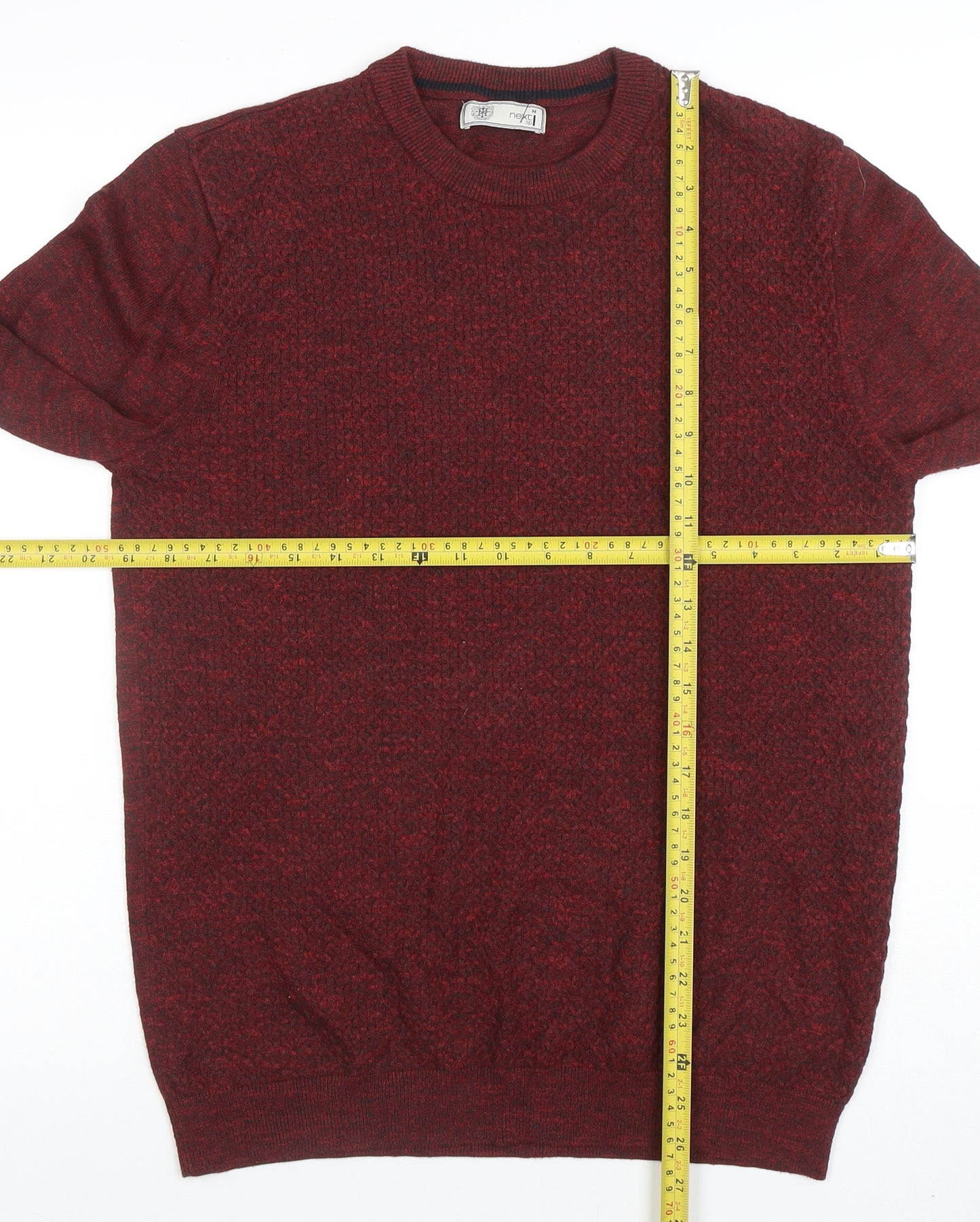 Next Men's Red Crew Neck Cotton Knit Jumper Size M