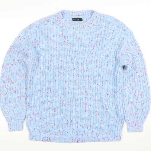 F&F Women's Blue Chunky Knit Pullover Jumper Size S