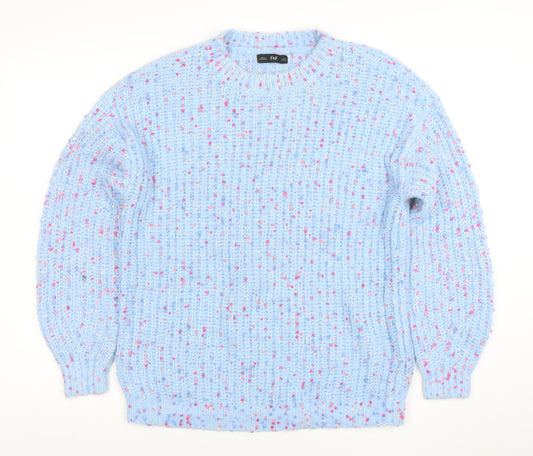 F&F Women's Blue Chunky Knit Pullover Jumper Size S