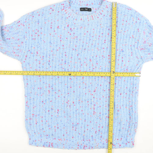 F&F Women's Blue Chunky Knit Pullover Jumper Size S