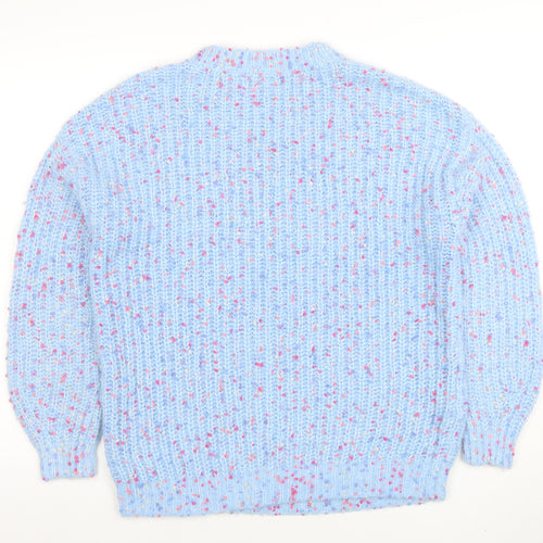 F&F Women's Blue Chunky Knit Pullover Jumper Size S