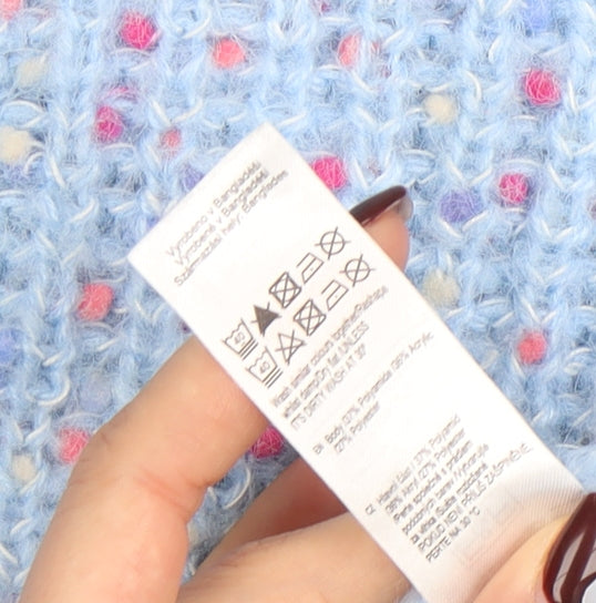 F&F Women's Blue Chunky Knit Pullover Jumper Size S