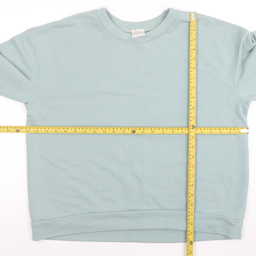 LaWear Womens Mint Green Cotton Blend Crew Neck Sweatshirt Size 14