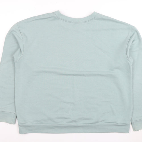 LaWear Womens Mint Green Cotton Blend Crew Neck Sweatshirt Size 14