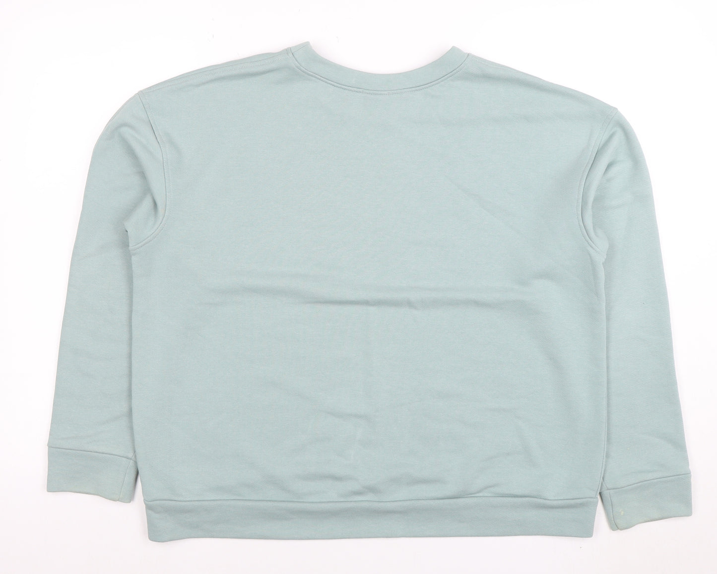 LaWear Womens Mint Green Cotton Blend Crew Neck Sweatshirt Size 14