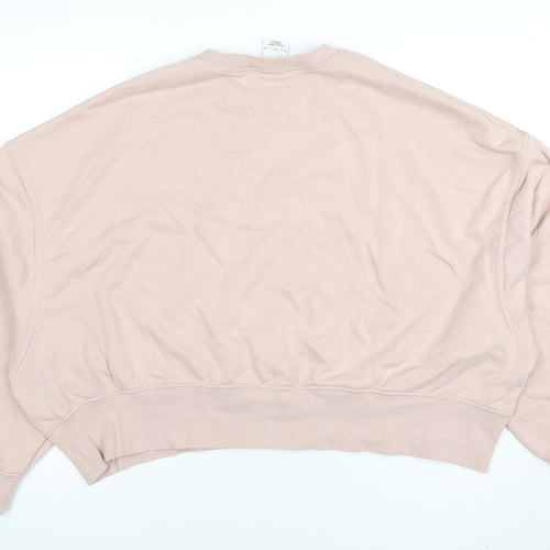 Nike Women's Pink Crew Neck Pullover Sweatshirt Size M Cotton Blend