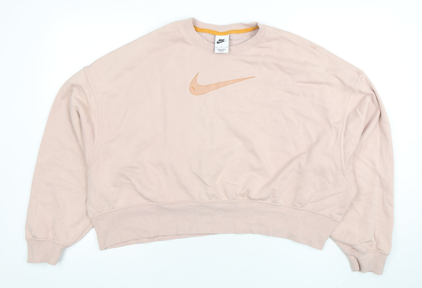 Nike Women's Pink Crew Neck Pullover Sweatshirt Size M Cotton Blend