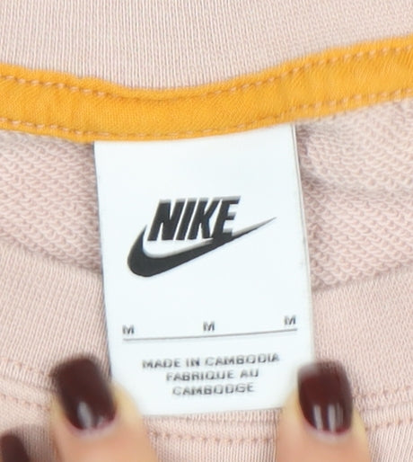 Nike Women's Pink Crew Neck Pullover Sweatshirt Size M Cotton Blend