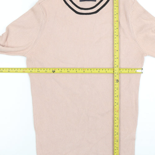 Marks and Spencer Women Beige Knit Long Sleeve Crew Neck Top Size 12