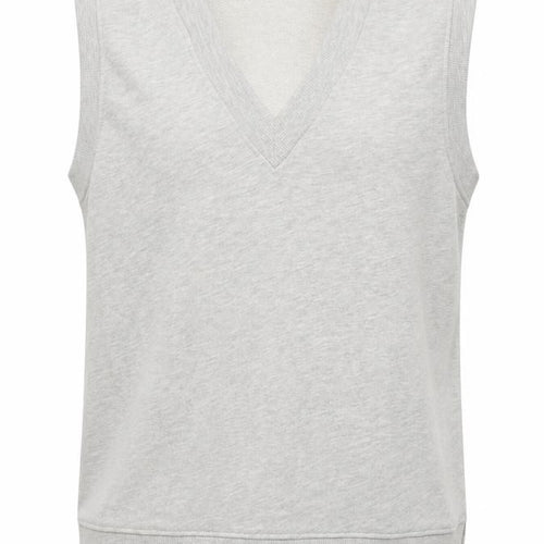 Pull&Bear Men's Grey V-Neck Sleeveless T-Shirt Medium