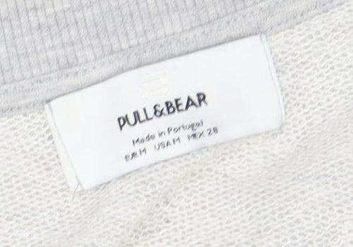 Pull&Bear Men's Grey V-Neck Sleeveless T-Shirt Medium