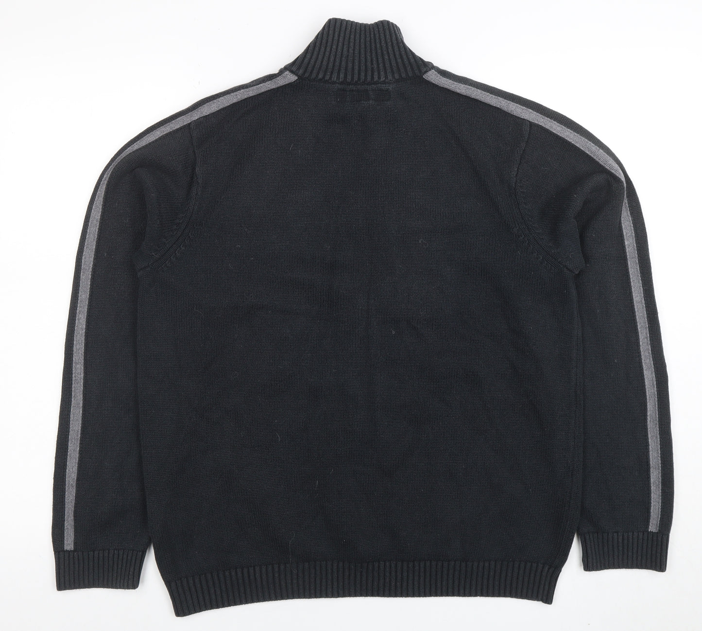 Tommy Hilfiger Men's Black Cotton 1/2 Zip High Neck Jumper Size S