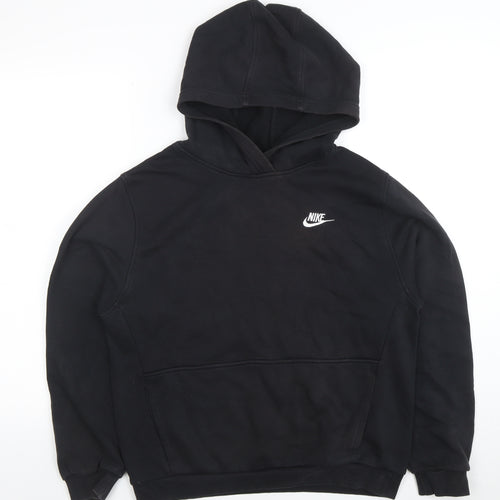 Nike Boys Black Pullover Hoodie XL Cotton Blend with Logo Detail