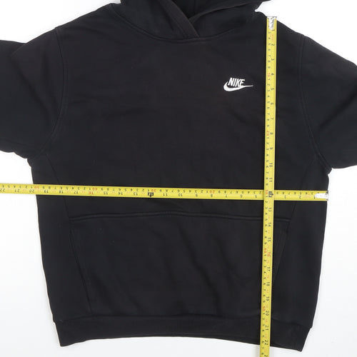 Nike Boys Black Pullover Hoodie XL Cotton Blend with Logo Detail