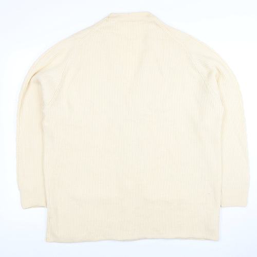 Pringle Womens Ivory Pure Wool V-Neck Cardigan Size L