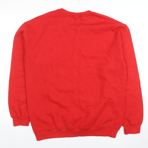 Boohoo Women's Red 'Nineties Club' Logo Crew Neck Sweatshirt Size M